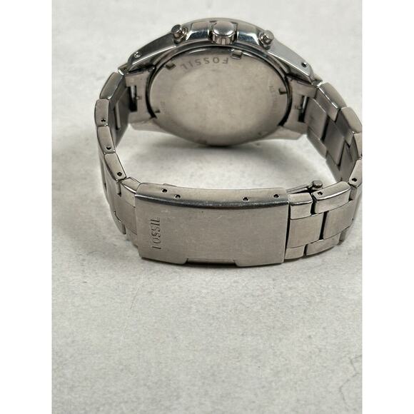 Fossil Watch Womens 37mm Pave Bezel Decker Chrono Date Silver Tone New Battery - Picture 6 of 11